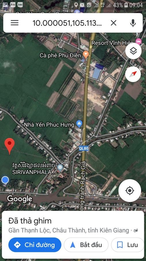 Bán đất lúa gần chùa Tà Bết, xã Thạnh Lộc, Châu Thành